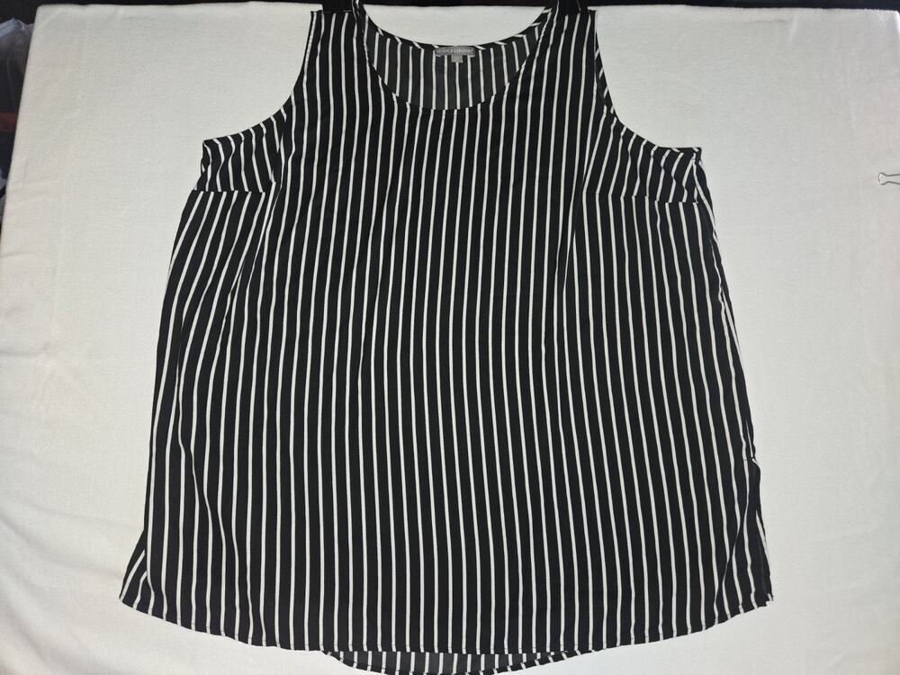 Jessica London Sleeveless Black And White Striped Blouse Women's Plus Size 26W